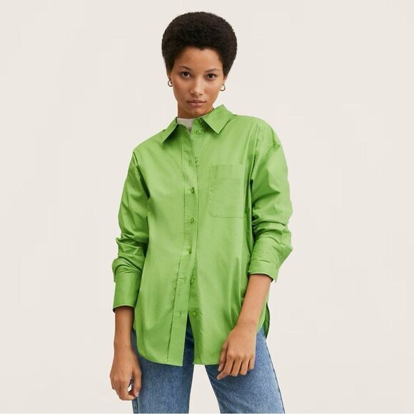 Mango Oversized Cotton Poplin Shirt New - Picture 8 of 9